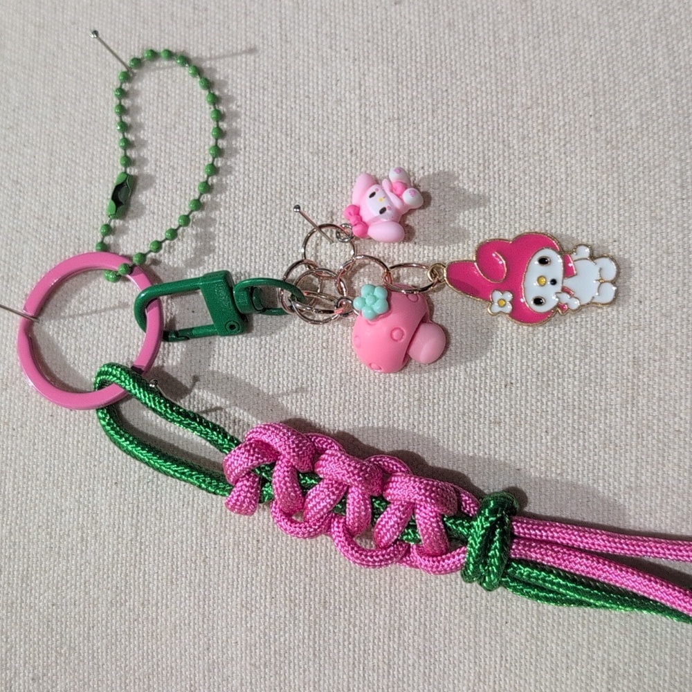 Sanrio My Melody Pink Keychain Hello Kitty Bag Charm *Customizable*